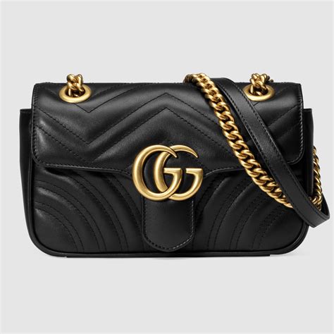 gucci 598594|GG Marmont Mini Bag Matelassé in Black Leather .